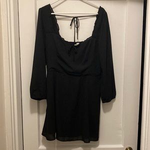 Abercrombie & Fitch Black Peasant Babydoll Dress w/ smocking